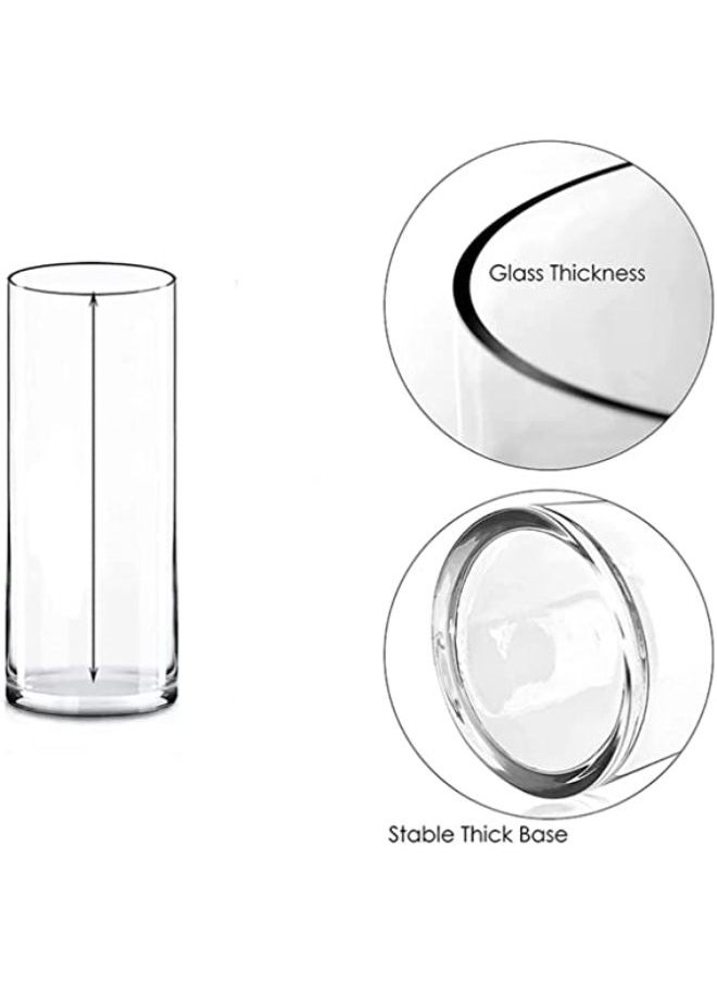 Excellence - Glass Cylinder Vases Set of 5 Decorative Centerpieces for Home or Wedding Bulk Cylinder Flower Plant Vases Candle Holders for Home Decoration and Wedding Centerpieces - Image 1