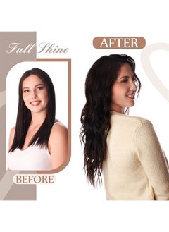 Fshine Hair Extensions Wire Hair Extensions Natural Black 18 Inch 80g Real Wire Hair Extensions Straight Invisible Hair Extensions with Transparent Fish Line Hairpiece  - Image 3