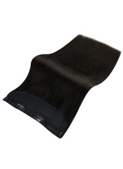 Fshine Hair Extensions Wire Hair Extensions Natural Black 18 Inch 80g Real Wire Hair Extensions Straight Invisible Hair Extensions with Transparent Fish Line Hairpiece  - Image 4