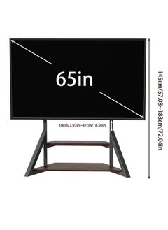 WISFOR Floor TV Stand with Mount Black TV Stand 2 Tier for 65-100 inch TV Table with Open Storage Floor TV Screen Holder Holds up to 100KG Max VESA 800x600MM  - Image 5