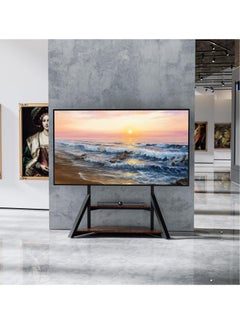 WISFOR Floor TV Stand with Mount Black TV Stand 2 Tier for 65-100 inch TV Table with Open Storage Floor TV Screen Holder Holds up to 100KG Max VESA 800x600MM  - Image 2