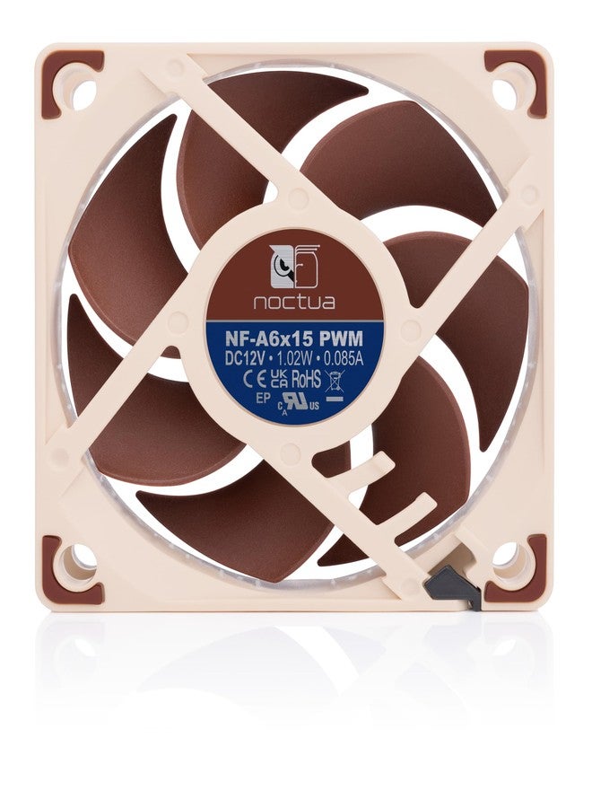Noctua NF-A6x15 PWM, Premium Quiet Slim Fan, 4-Pin (60x15mm, Brown) - Image 4