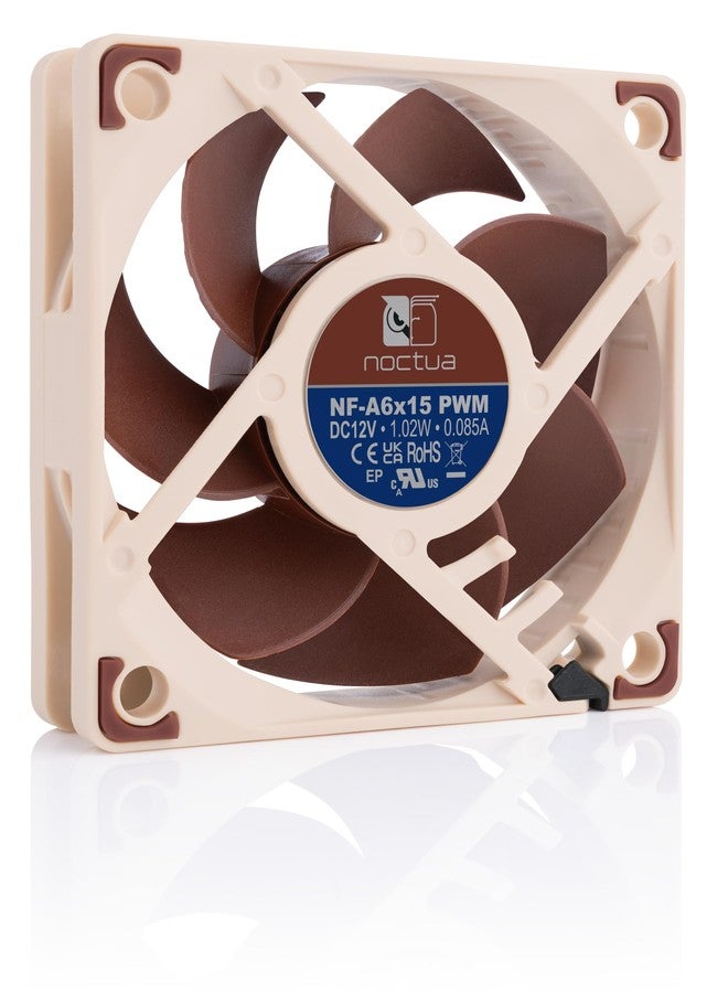 Noctua NF-A6x15 PWM, Premium Quiet Slim Fan, 4-Pin (60x15mm, Brown) - Image 2