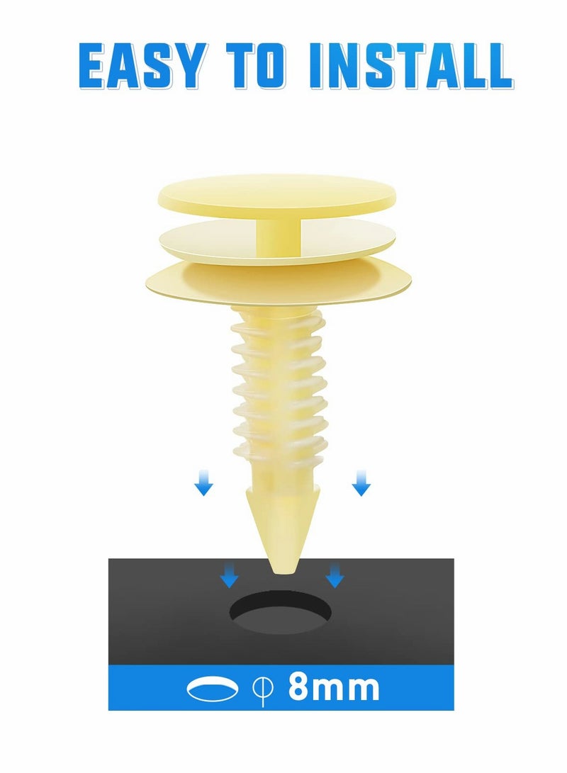 Excefore Door Trim Panel Clips Car Retainers Clips, GM Front Door Trim Panel Retainers Clip Automotive Body Parts Replacement for GM 10153057 Chevy Buick GMC Jimmy Pontiac Grand Prix 8mm Hole( 50Pcs ) - Image 5