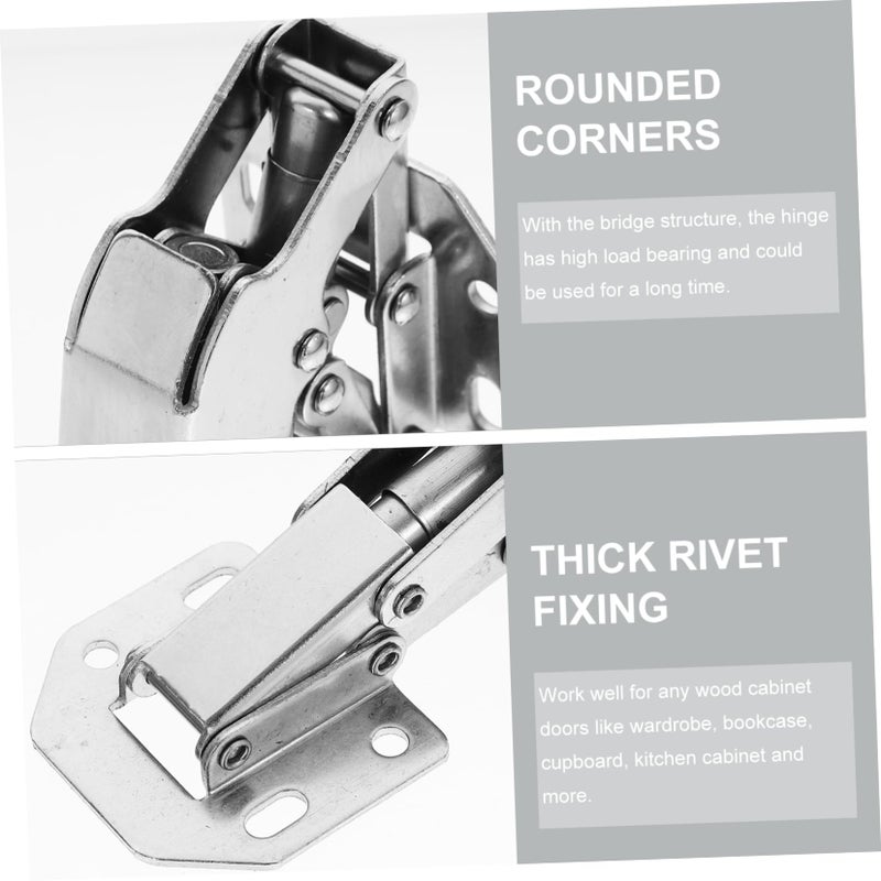 2Pcs Heavy Duty Hidden Hinge For Kitchen Cabinet Easy Snap Install - Image 4