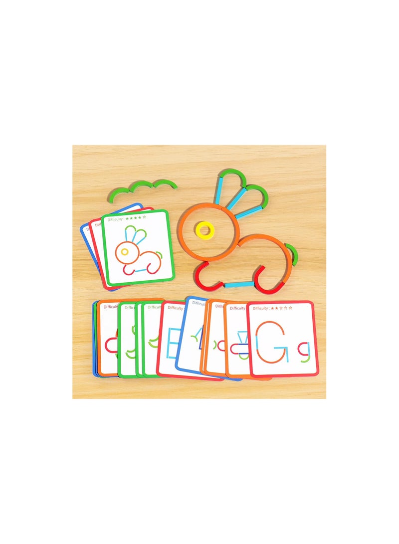 142 قطعة من الأشكال الخشبية الإبداعية والأقراص، ألعاب ألغاز للأطفال، ألعاب تعليمية مبكرة من مونتيسوري. - Image 4