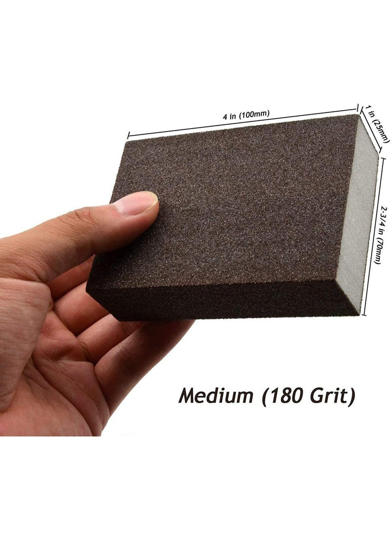 SYOSI - Medium (180 Grit) Manual Sanding Sponge, Sanding Sponge Sheet Kitchen Knives Scissors Rust Removal Polishing Grinding Abrasive Sponge Block 4-Inch, 4-Pack - Image 1