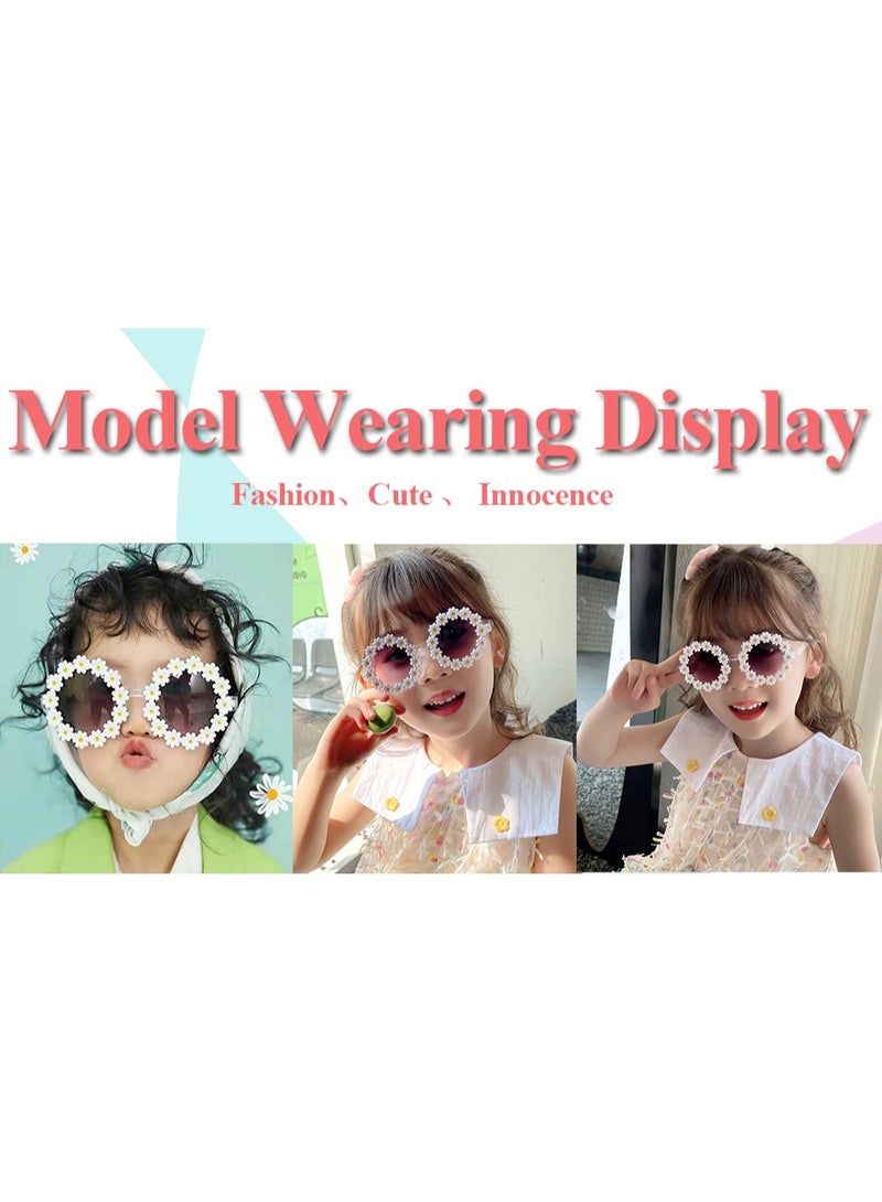 Cute Daisy Flower Kids Sunglasses White Lightweight PC Frame Toddler Sunglasses for Girls Age 2-8  Outdoor - Image 4