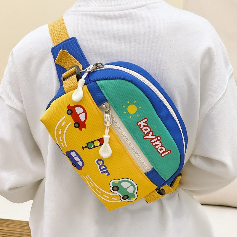 Children'S Bag Chest Bag Cartoon Cute Car Baby Waist Bag Kindergarten Large And Small Class Gift Accessories Crossbody Bag - Image 2