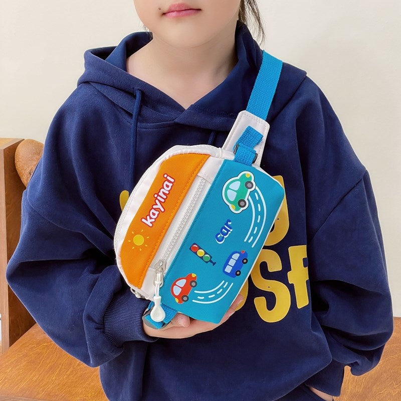 Children'S Bag Chest Bag Cartoon Cute Car Baby Waist Bag Kindergarten Large And Small Class Gift Accessories Crossbody Bag - Image 4