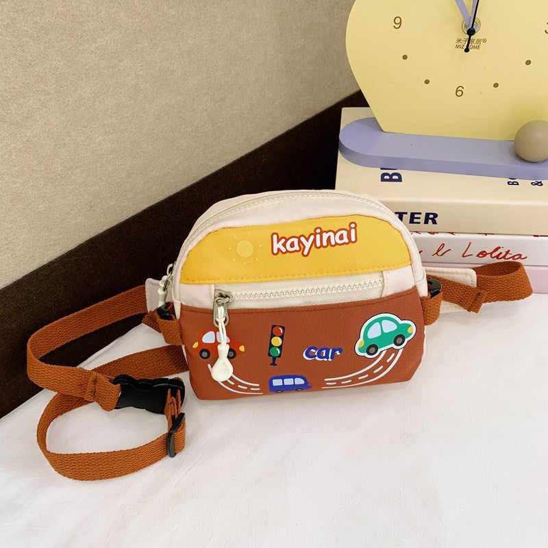 Children'S Bag Chest Bag Cartoon Cute Car Baby Waist Bag Kindergarten Large And Small Class Gift Accessories Crossbody Bag - Image 1