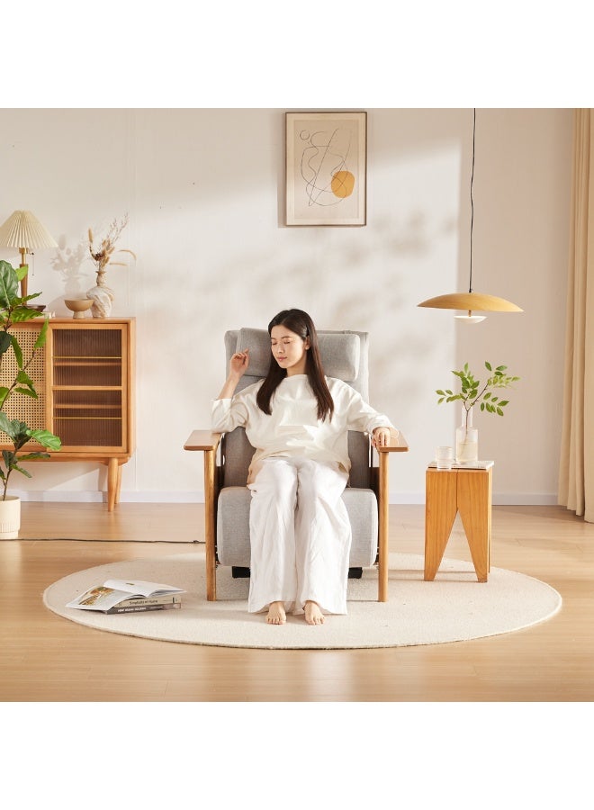 ROTAI Massage Sofa Chair with 2D Massage, Adjustable Backrest 120°–143°, Real Oak Wood Side Panels, Fabric Seat, Full Body Massage Sofa Chair for Home Living Room Comfort. - Image 5