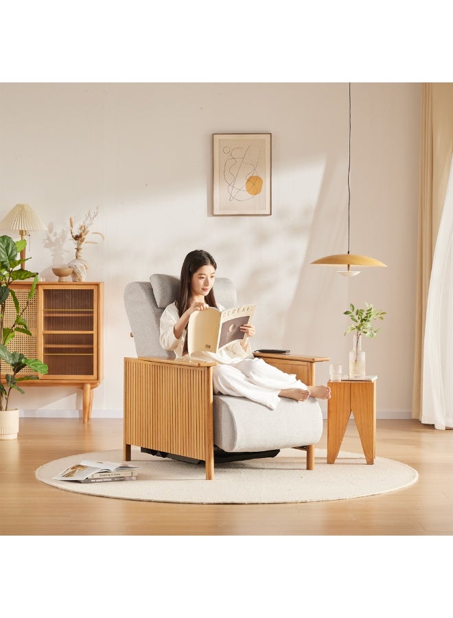 ROTAI Massage Sofa Chair with 2D Massage, Adjustable Backrest 120°–143°, Real Oak Wood Side Panels, Fabric Seat, Full Body Massage Sofa Chair for Home Living Room Comfort. - Image 3