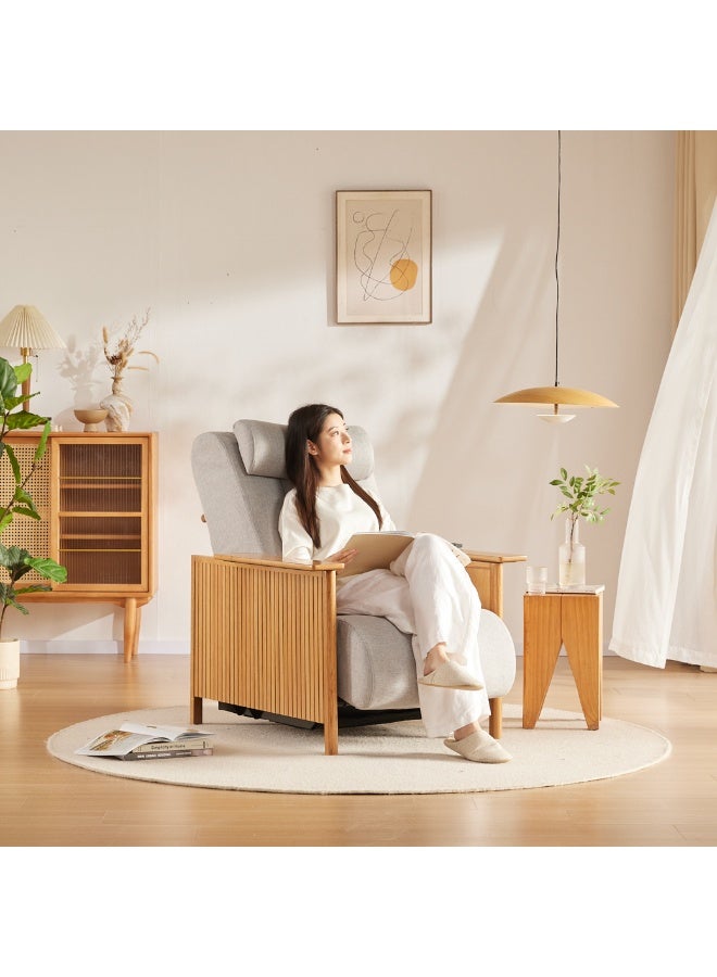 ROTAI Massage Sofa Chair with 2D Massage, Adjustable Backrest 120°–143°, Real Oak Wood Side Panels, Fabric Seat, Full Body Massage Sofa Chair for Home Living Room Comfort. - Image 2