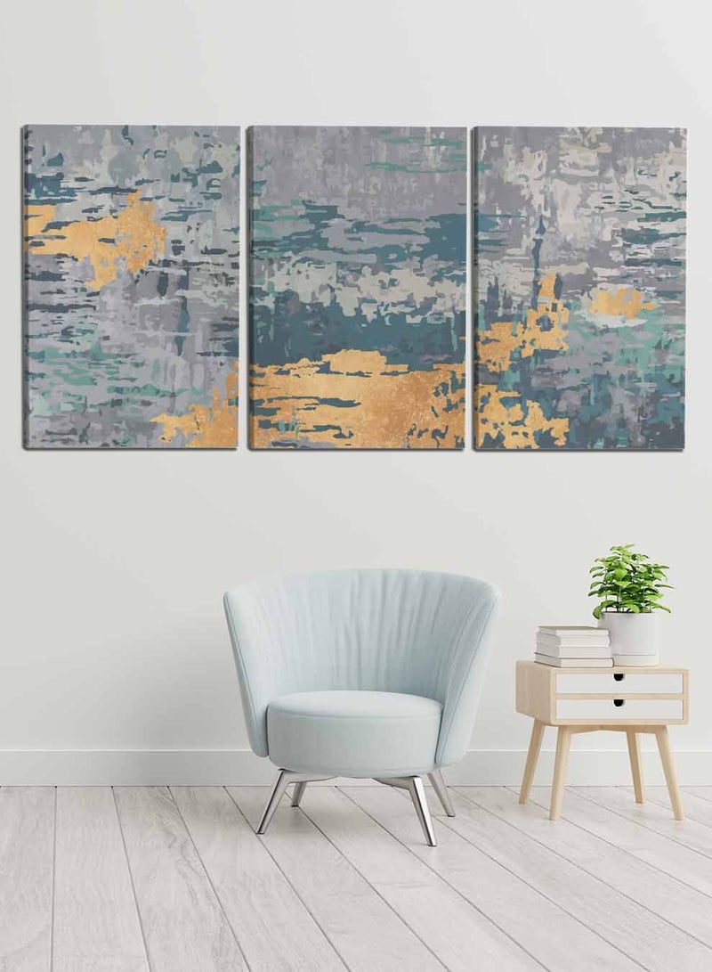 لوحة طقم من ٣ لوحات كانفاس على إطار خشبي، تصميم ثلاثي، للمنزل، غرفة المعيشة، المكتب، الديكور - Image 2