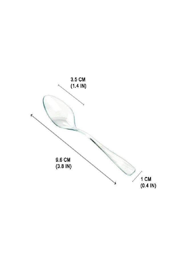 LSR LORESO Loreso Plastic 50CT Mini Clear Dessert Spoons For Miniature Dessert Cups, Tasting Party, Sampling, Ice Cream, Small Catering Supplies - Reusable BPA Free Pack of 50 - Image 4