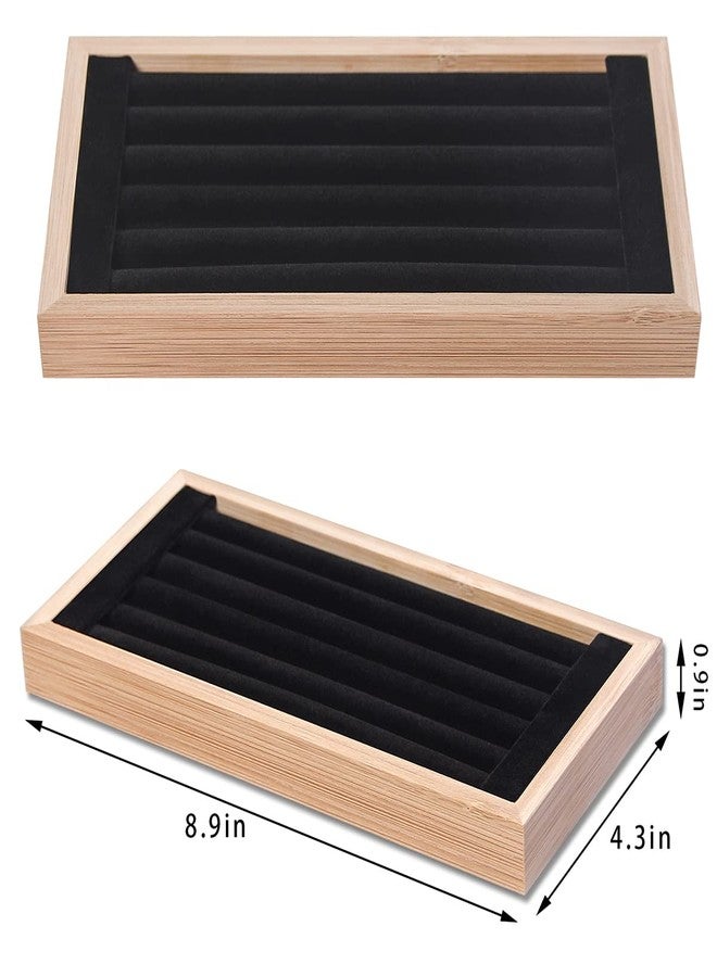 Kanwoder Bamboo Ring Holder,Ring Display Stand,Jewelry Organizer Stand for Rings Earrings Selling (Black) - Image 4