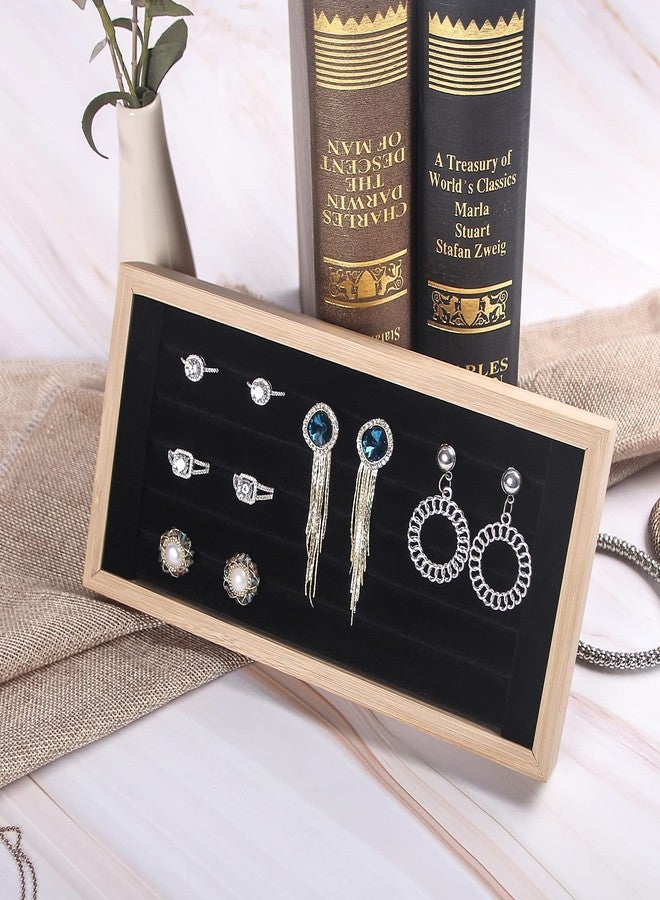 Kanwoder Bamboo Ring Holder,Ring Display Stand,Jewelry Organizer Stand for Rings Earrings Selling (Black) - Image 5