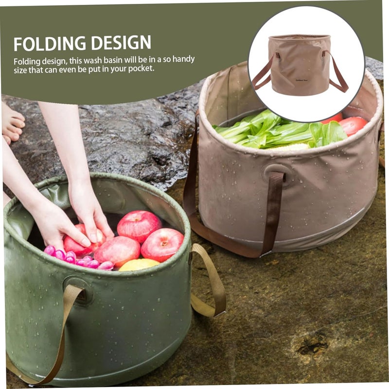 Folding Wash Basin Camping Gadget Professional Water Container Bucket Camping Dish Washing Station - Image 3