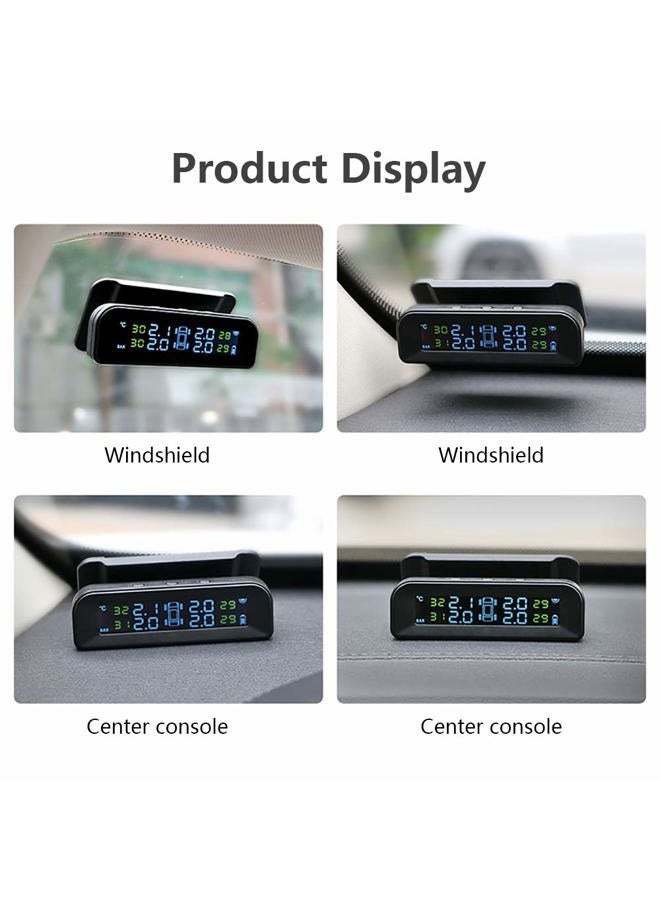 Jansite Tire Pressure Monitoring System Wireless Solar TPMS, 4 Sensors Real-time Display 22-87 PSI for Car SUV MPV Sedan - Image 2
