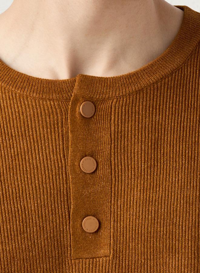 Lee Cooper Ribbed Henley Sweatshirt - Image 3