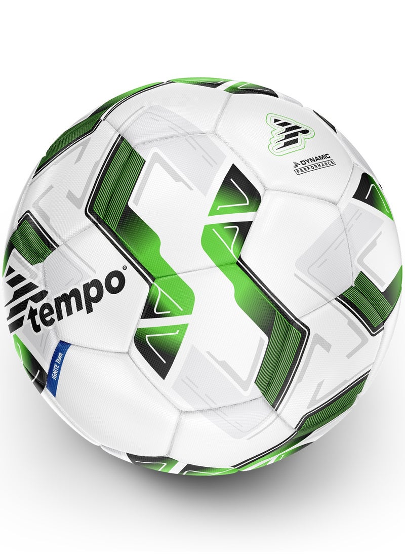 TEMPO IGNITE Team White/Green Football Size 5 