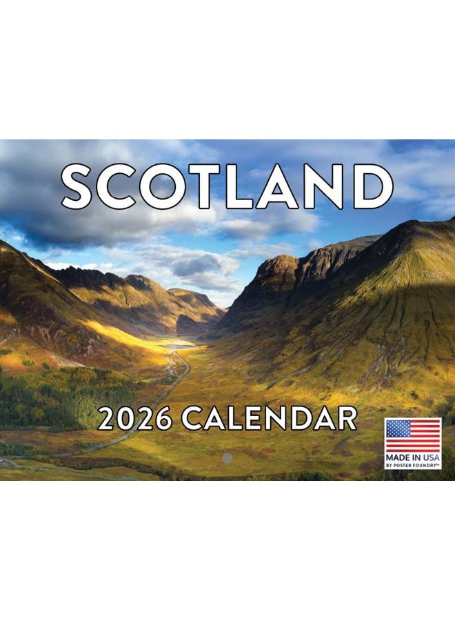Poster Foundry Scotland Calendar 2026 Scottish Gifts Monthly Wall Calender 12 Month | American Made In The USA - Image 1