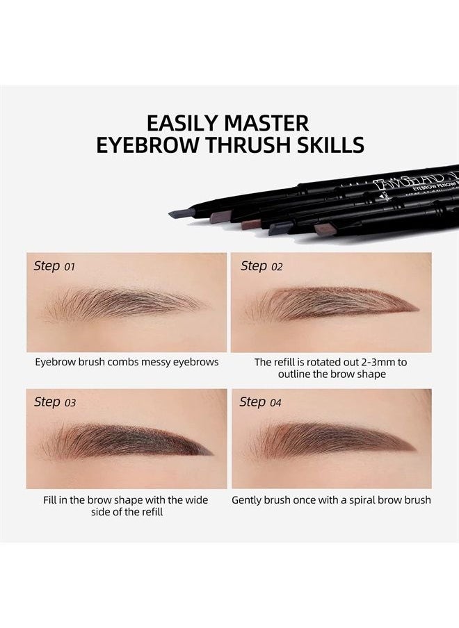 LAMUSELAND - 3 Pcs/Set Eyebrow Pencil, Professional Make Up Definer Pen, Rotary Retractable Triangular Tip Eyebrow Pencil With Spoolie Brush, Waterproof Long-lasting Eye Brow Pencil, Easy Create Natural - Image 1