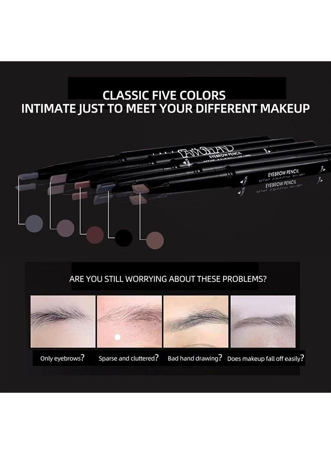 LAMUSELAND - 3 Pcs/Set Eyebrow Pencil, Professional Make Up Definer Pen, Rotary Retractable Triangular Tip Eyebrow Pencil With Spoolie Brush, Waterproof Long-lasting Eye Brow Pencil, Easy Create Natural - Image 1