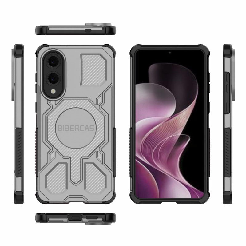 BIBERCAS For Samsung Galaxy S25 Edge 5G Real Color Series Magsafe Shockproof Phone Case(Gray) - Image 2