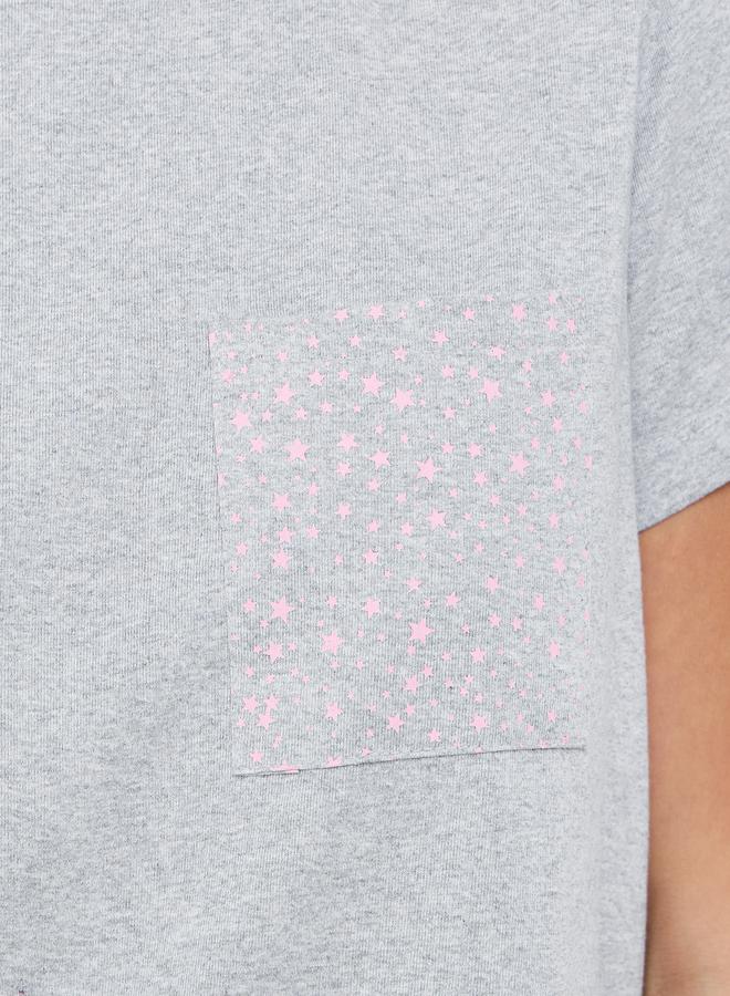 Styli Star Print Pocket T-Shirt and Pyjama Set - Image 3