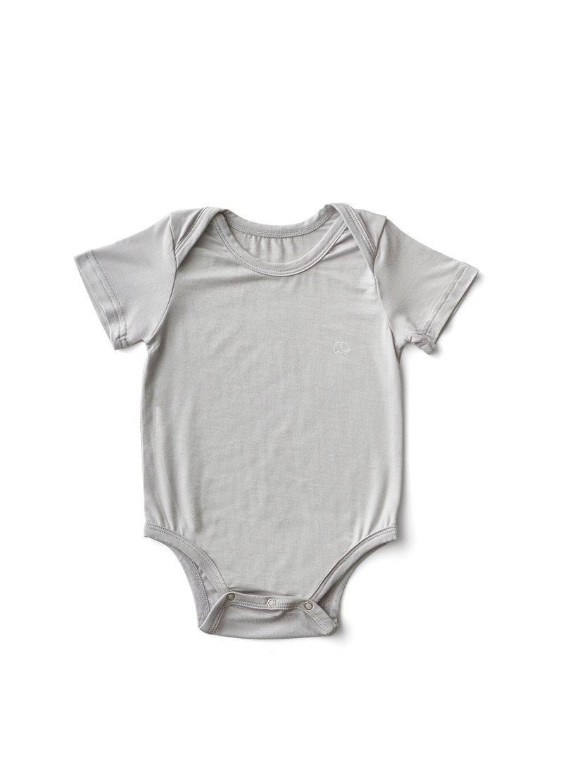 Anvi Baby - Organic Bamboo Spandex Bodysuit- Grey	0 to 3 months - Image 1