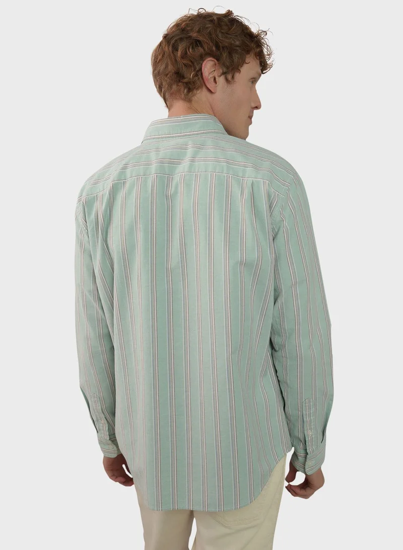 American Eagle Stripe Deatil Button Down Regular Fit Shirt