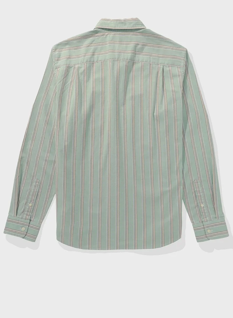 American Eagle Stripe Deatil Button Down Regular Fit Shirt