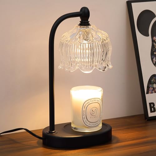 MEIXISUE Black Candle Warmer Lamp with Timer and Dimmer,Flameless Wax Melt Warmer for Jar Candles with 2 Bulbs,House Warming Gifts,Mother's Day/Birthday/Christmas Gifts for Mom/Wife,Home Decor - Image 1