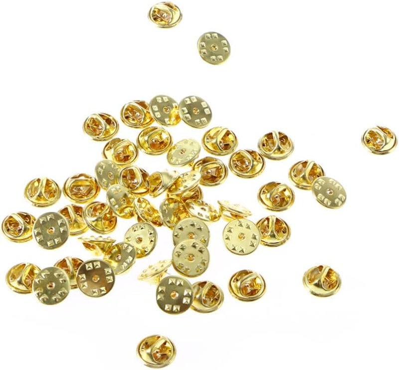 Operitacx 50pcs Metal Pin Back Clutches for Lapel Pins Tie Tacks and Service Bars Gold Brass Replacement Insignia Clutches for Jewelry and Uniforms - Image 3