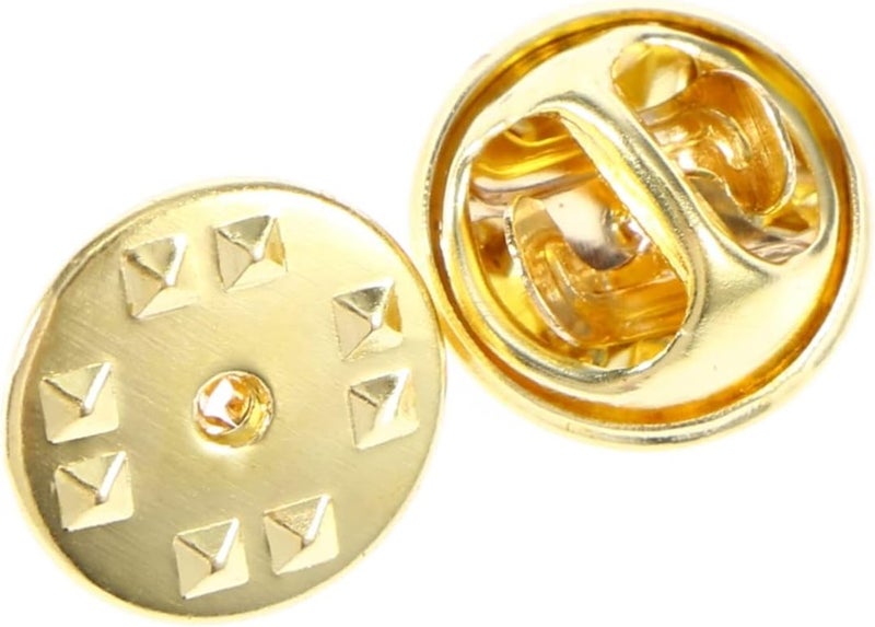 Operitacx 50pcs Metal Pin Back Clutches for Lapel Pins Tie Tacks and Service Bars Gold Brass Replacement Insignia Clutches for Jewelry and Uniforms - Image 1