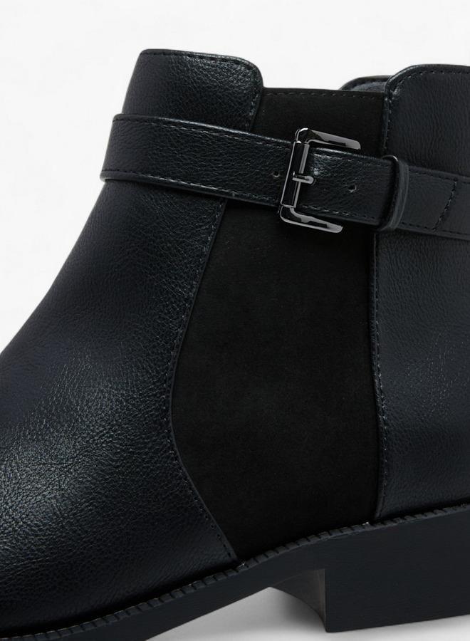 Flora Bella By Shoexpress Panelled Ankle Boots with Zip Closure - Image 4