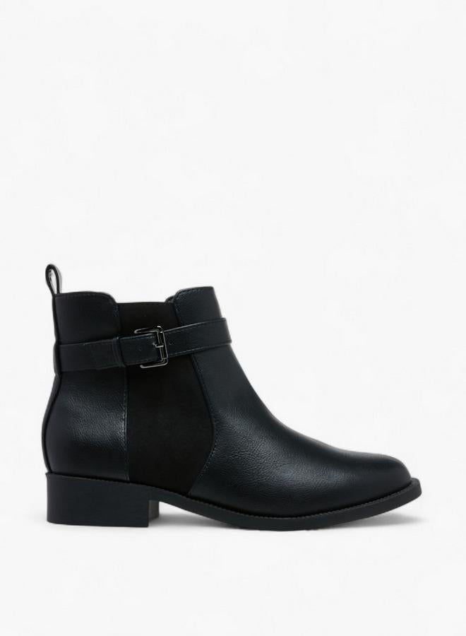 Flora Bella By Shoexpress Panelled Ankle Boots with Zip Closure - Image 1