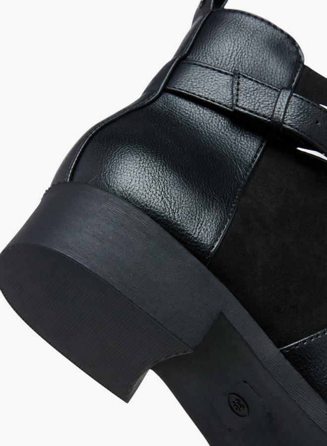 Flora Bella By Shoexpress Panelled Ankle Boots with Zip Closure - Image 5