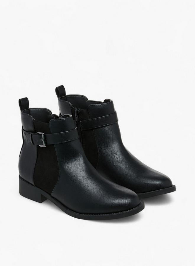 Flora Bella By Shoexpress Panelled Ankle Boots with Zip Closure - Image 3