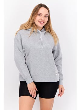 Adidas Women Sportswear Fit Long Sleeves Hoodies, Grey  - Image 1