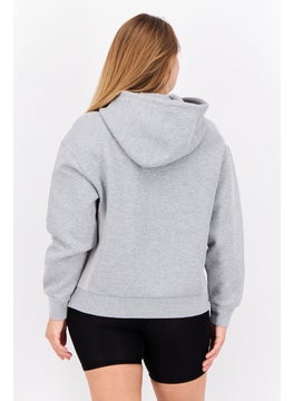Adidas Women Sportswear Fit Long Sleeves Hoodies, Grey  - Image 3