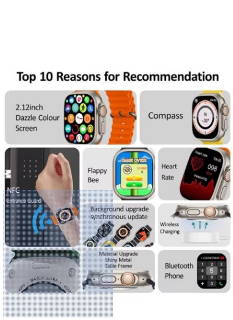 Generic - HK8 Pro Max Smartwatch AMOLED Screen 2.12 Inch 485*520 Pixels - Bluetooth V5.2 - IP68 Waterproof (Gold) - Image 1