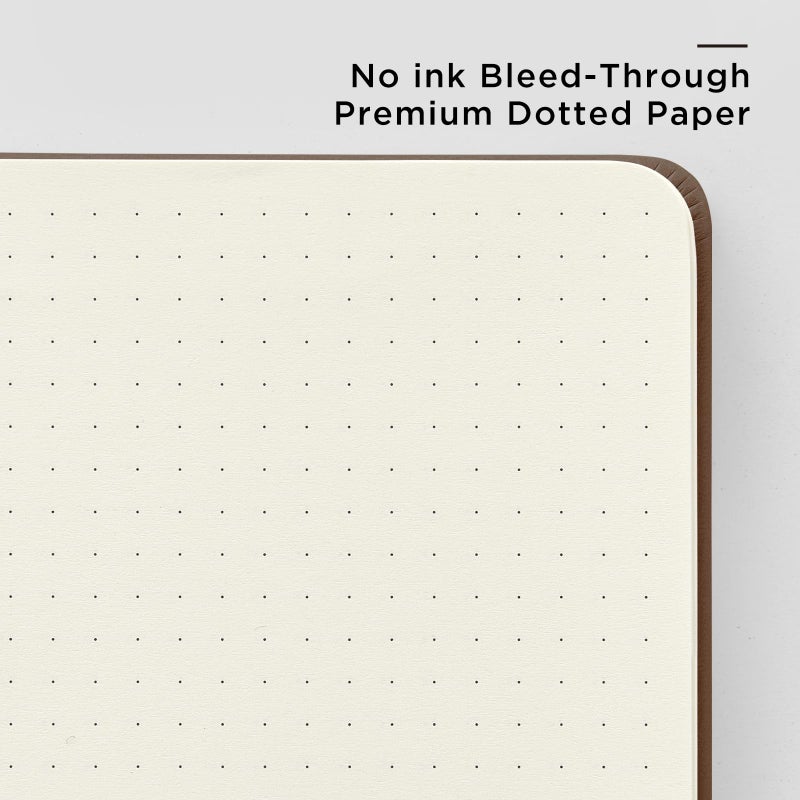 &And Per Se ⩓ Per Se Dotted Journal Notebook, A5 Hardcover Leather Bullet Dotted Journal, 160 Pages 100 gsm Thick Paper, 3 Sheets of Stickers Included- 5.7'' x 8''ï¼ˆChocolateï¼‰ - Image 4