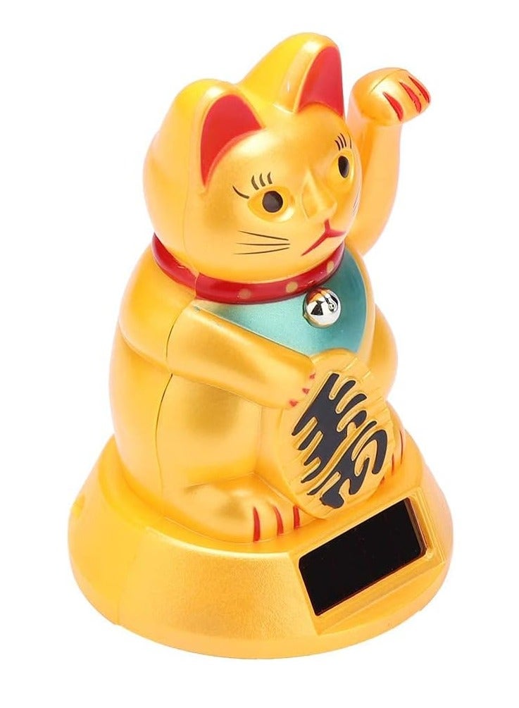 Solar Powered Lucky Cat Waving Figurine Good Luck Charm for Home and Car Decor Wealth Attraction - Image 5