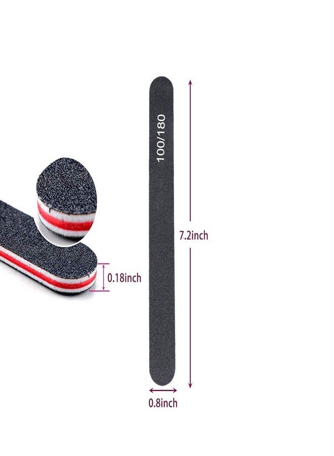 Kissbuty 12PCS/Box Mixed Nail File Manicure Pedicure (2pcs White Buffer Block+5pcs Emery Board Black+5pcs Emery Board White Nail Files) - Image 4