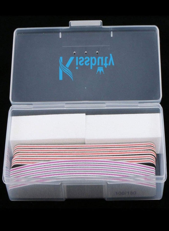 Kissbuty 12PCS/Box Mixed Nail File Manicure Pedicure (2pcs White Buffer Block+5pcs Emery Board Black+5pcs Emery Board White Nail Files) - Image 1