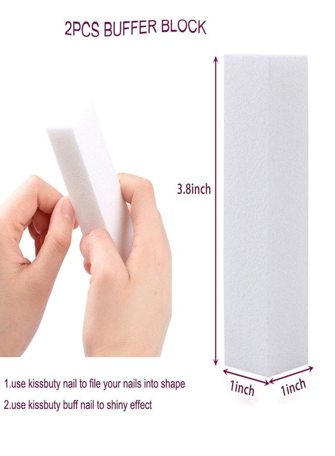 Kissbuty 12PCS/Box Mixed Nail File Manicure Pedicure (2pcs White Buffer Block+5pcs Emery Board Black+5pcs Emery Board White Nail Files) - Image 3