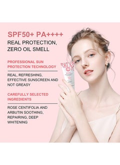 لونون واقي من الشمس متوهج من روز أربوتين - SPF 50+ ضد أشعة UVA و UVB ، بدون قالب أبيض ، مع واقي من الشمس غير لزج وخفيف الوزن بحجم السفر  - Image 5